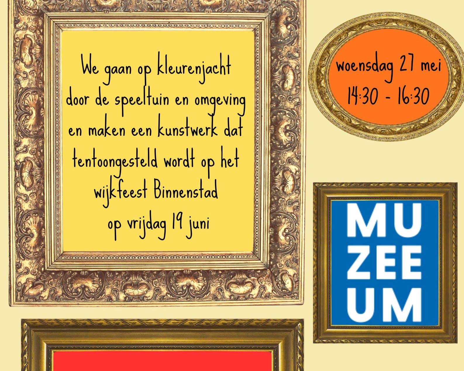 27 mei Op kleurenjacht door de speeltuin en Muzeeum
